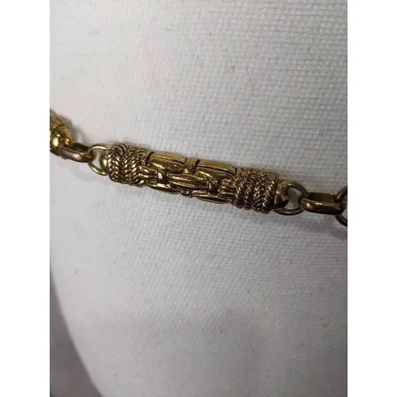 Vinatge Solid Brass Gold Tone Couture Chain Link Belt - Picture 3 of 7